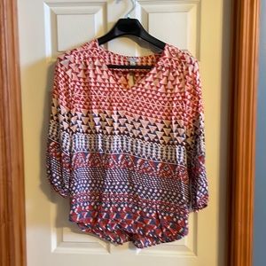 Lucky Brand geometric blouse size L